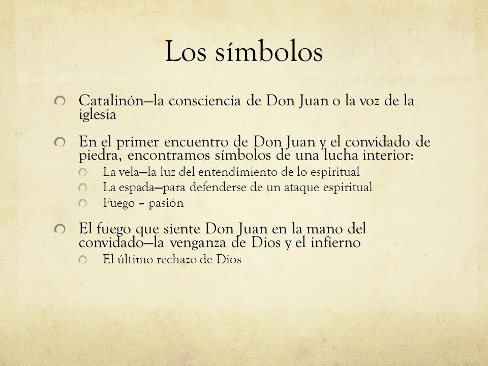 Los símbolos Catalinón—la consciencia de Don Juan o la voz de la iglesia.