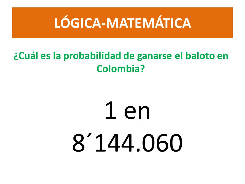 ¿Cuál es la probabilidad de ganarse el baloto en Colombia