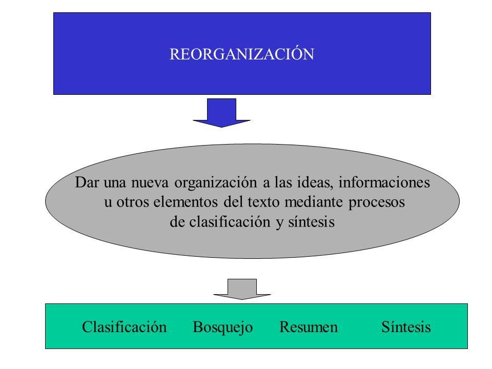 Dar una nueva organización a las ideas, informaciones