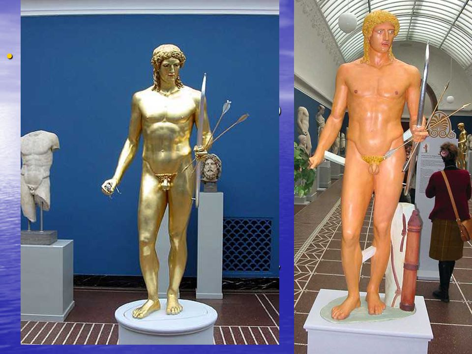 Apolo Parnopios , (copia: Apolo de Kassel ) Representa al dios en todo su esplendor y es obra decisiva para comprender como veían a los dioses los hombres de la época clásica.