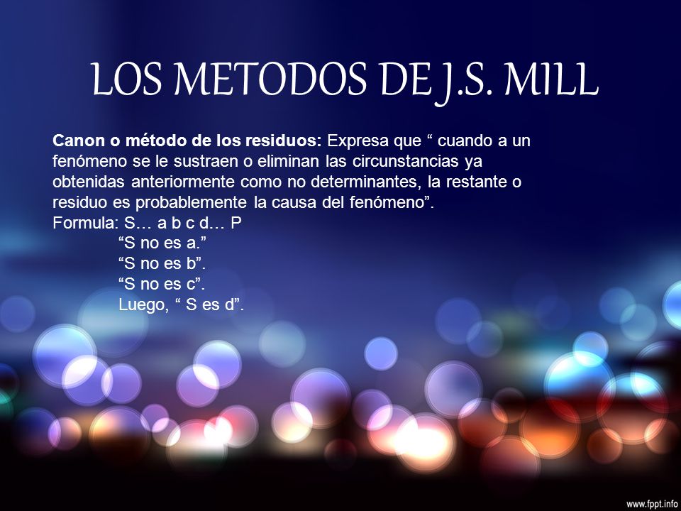LOS METODOS DE J.S. MILL