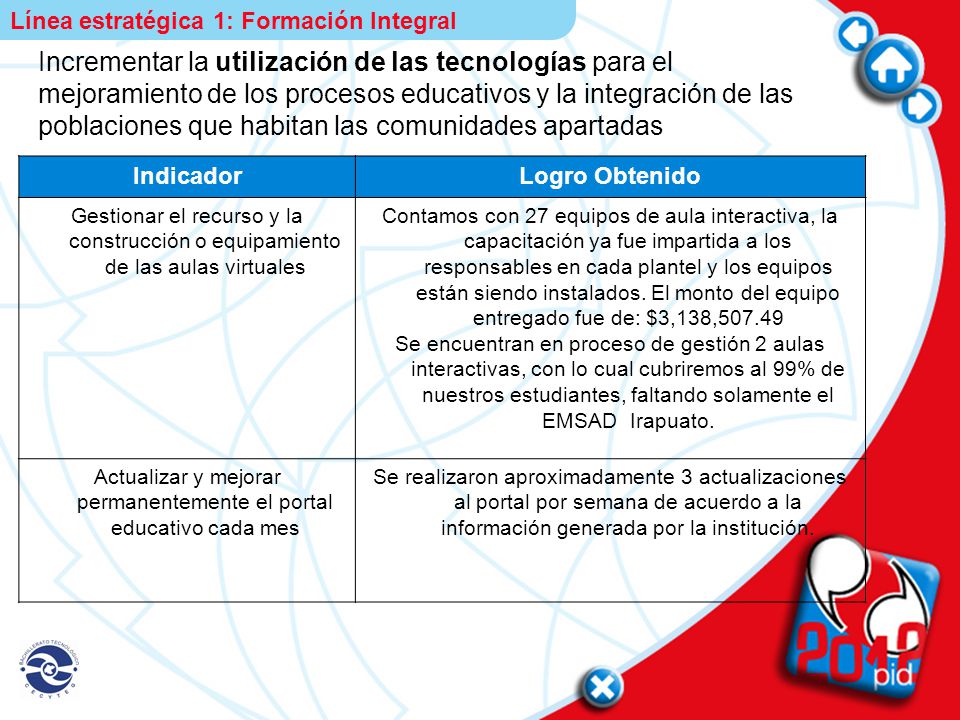 Actualizar y mejorar permanentemente el portal educativo cada mes