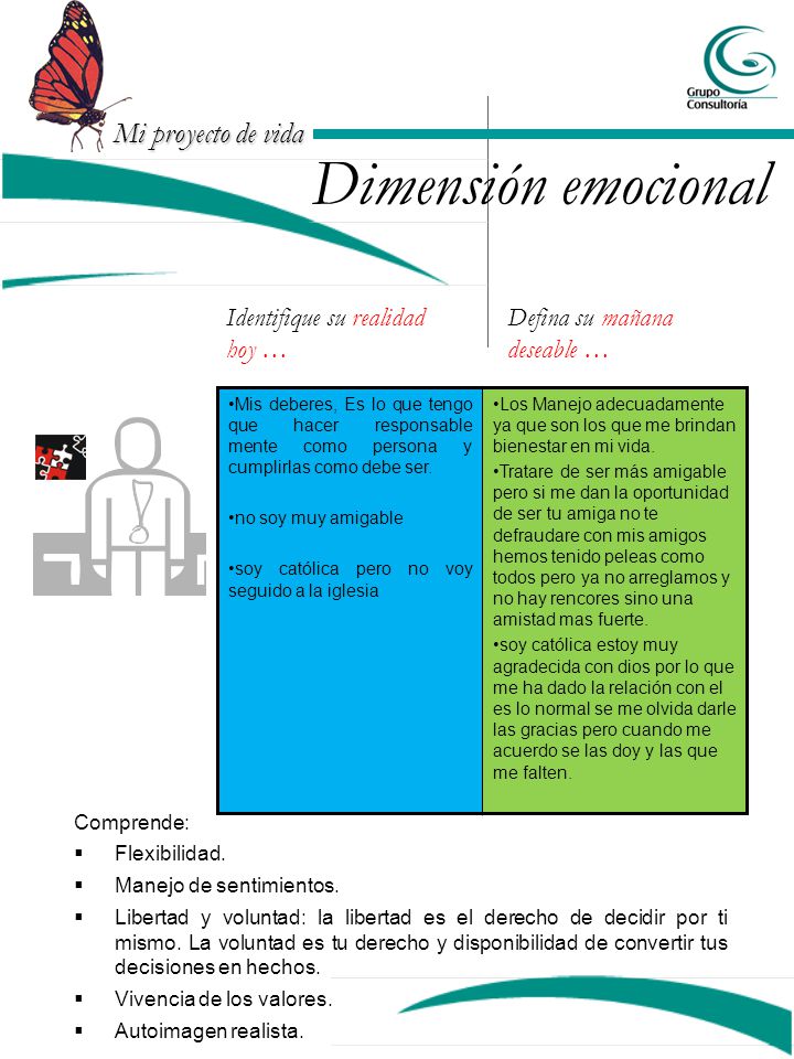 Dimensión emocional Identifique su realidad hoy …