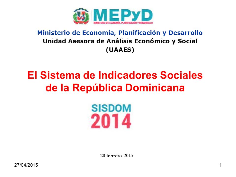 El Sistema de Indicadores Sociales de la República Dominicana