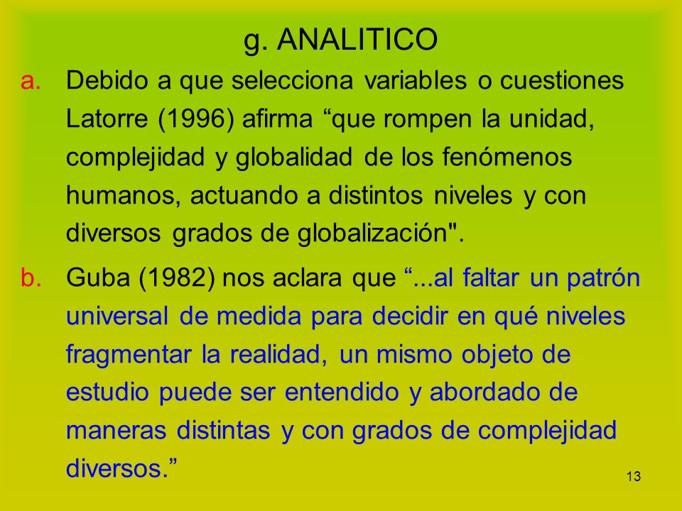 g. ANALITICO