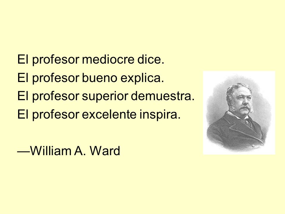 El profesor mediocre dice. El profesor bueno explica