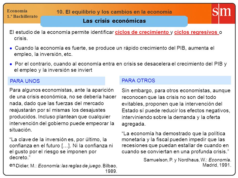El estudio de la economía permite identificar ciclos de crecimiento y ciclos regresivos o crisis.