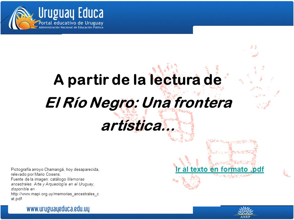 A partir de la lectura de El Río Negro: Una frontera artística…