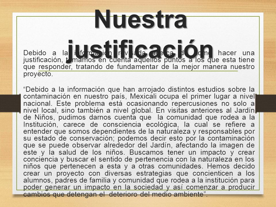 Nuestra justificación