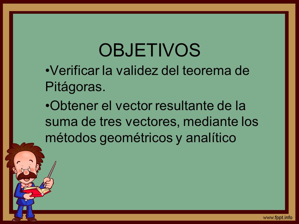 OBJETIVOS Verificar la validez del teorema de Pitágoras.