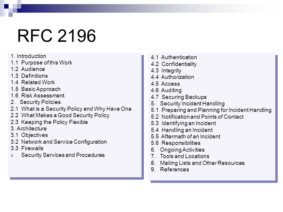 RFC Introduction 1.1 Purpose of this Work 1.2 Audience