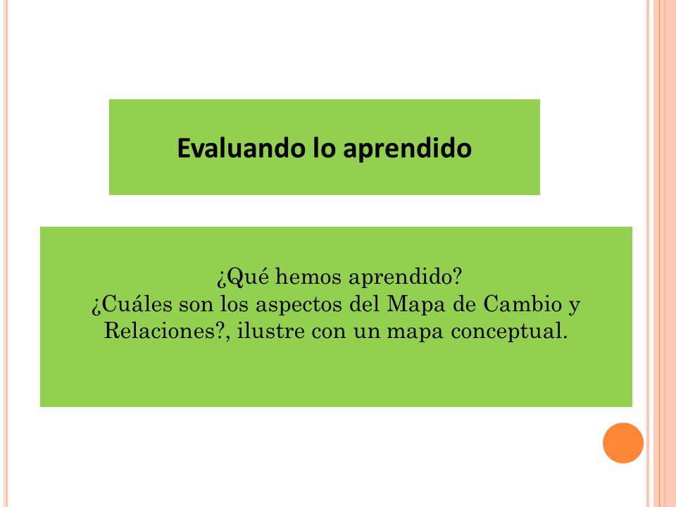 Evaluando lo aprendido