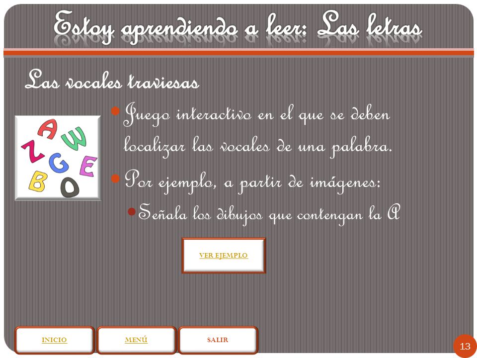 Estoy aprendiendo a leer: Las letras