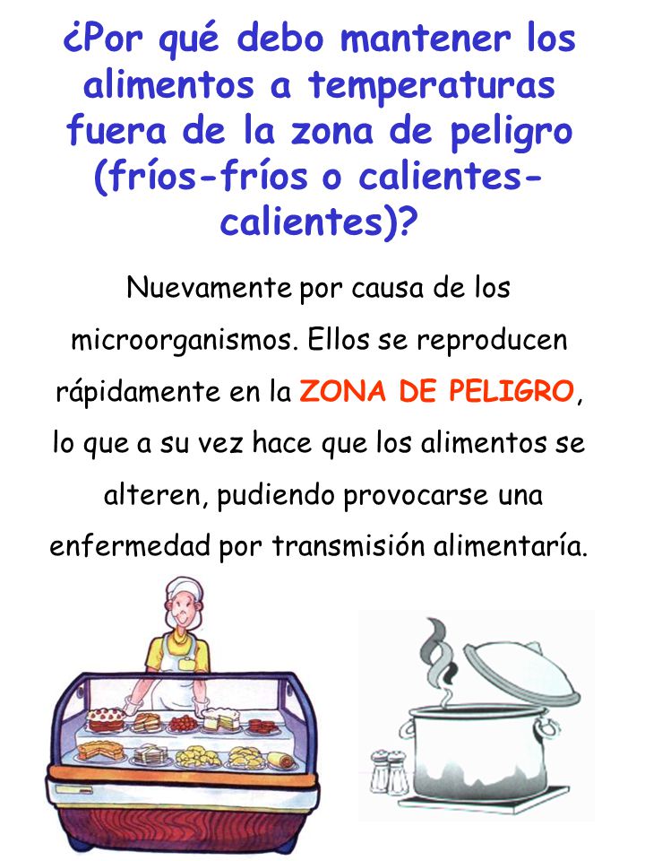 ¿Por qué debo mantener los alimentos a temperaturas fuera de la zona de peligro (fríos-fríos o calientes-calientes)