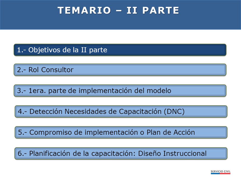 Temario – Ii PARTE 1.- Objetivos de la II parte 2.- Rol Consultor