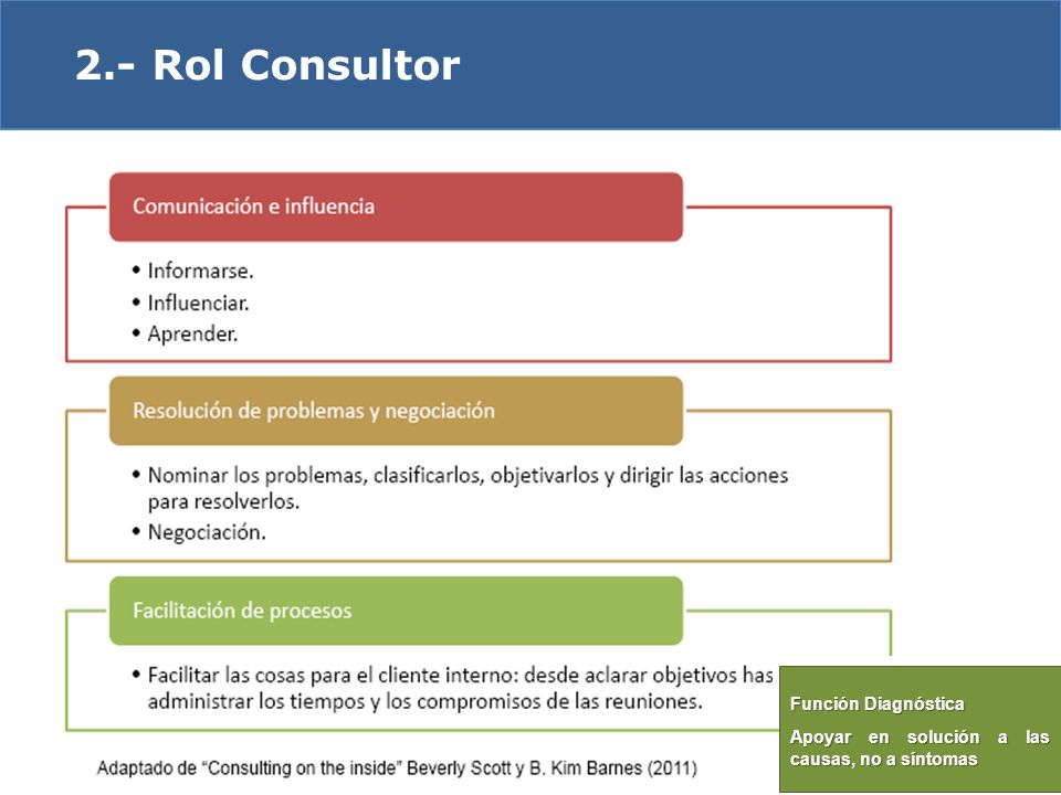 2.- Rol Consultor Función Diagnóstica Apoyar en solución a las causas, no a síntomas 31