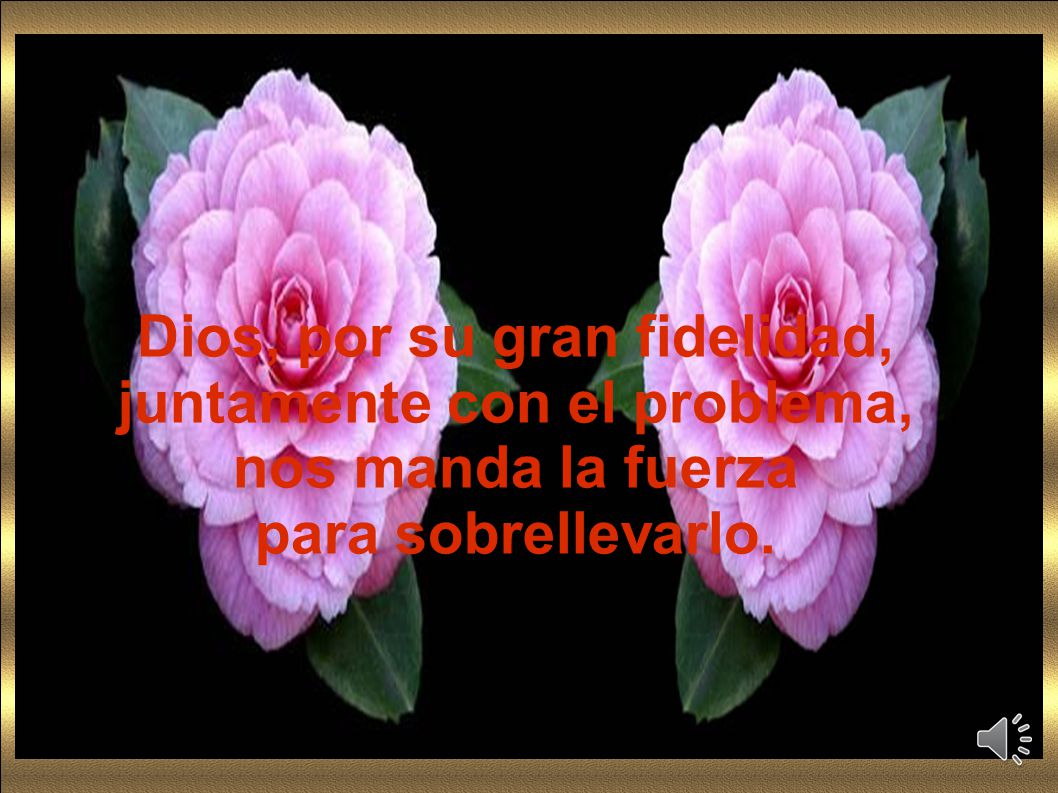 Dios, por su gran fidelidad, juntamente con el problema, nos manda la fuerza