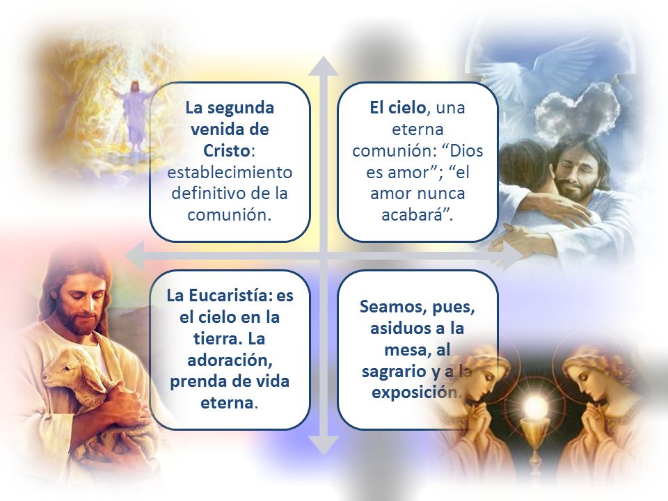 Seamos, pues, asiduos a la mesa, al sagrario y a la exposición.