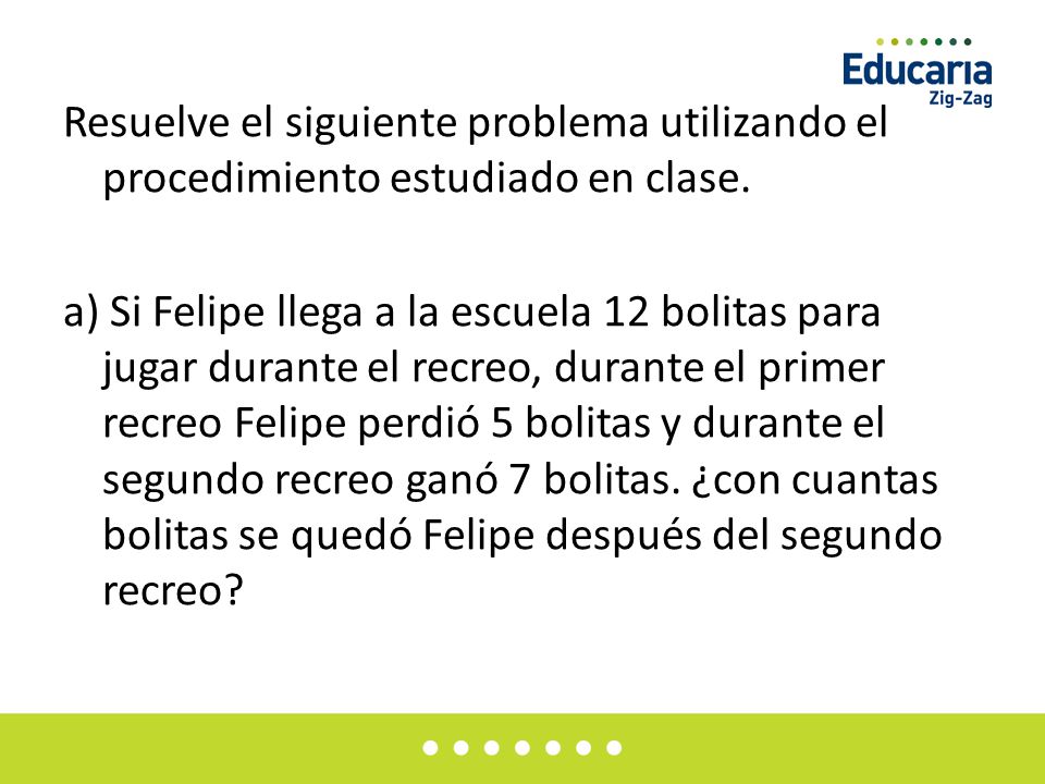 Resuelve el siguiente problema utilizando el procedimiento estudiado en clase.