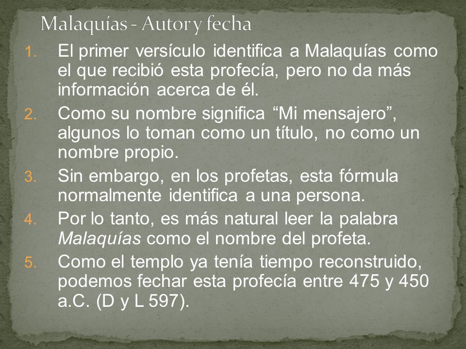 Malaquías - Autor y fecha