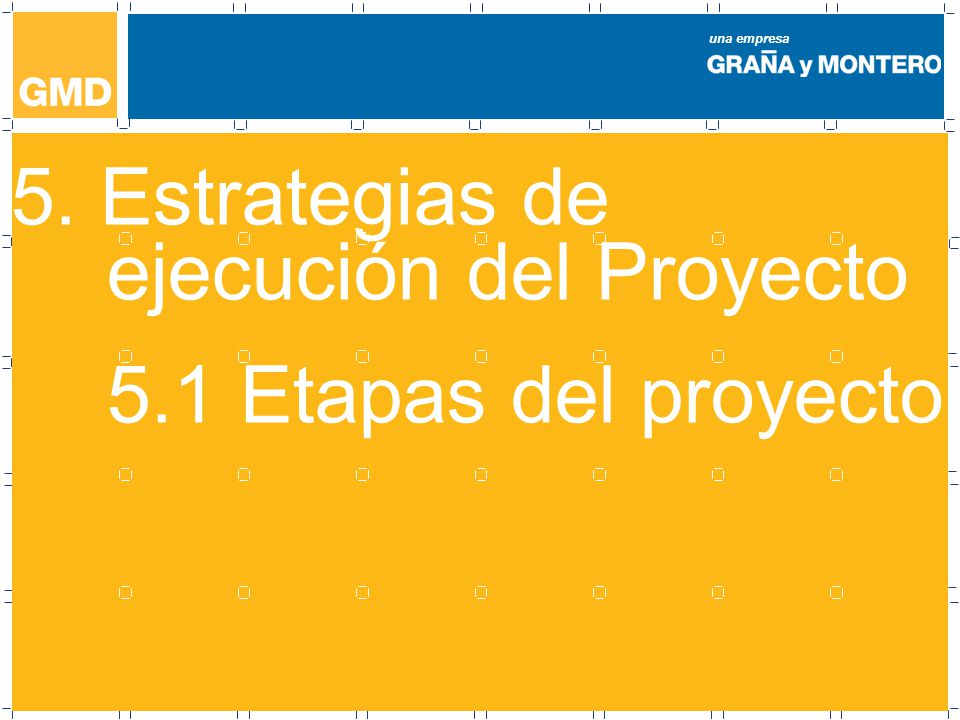 5. Estrategias de ejecución del Proyecto 5.1 Etapas del proyecto