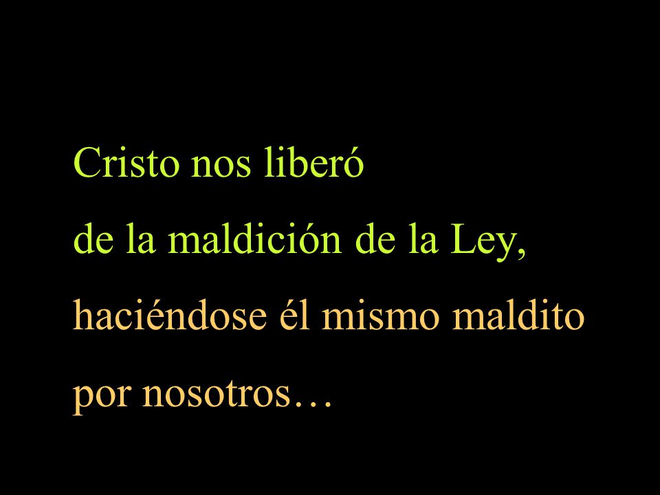 Cristo nos liberó de la maldición de la Ley, haciéndose él mismo maldito por nosotros…