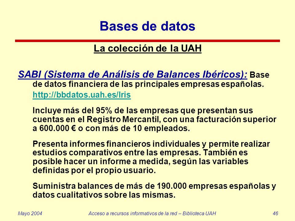 Acceso a recursos informativos de la red – Biblioteca UAH