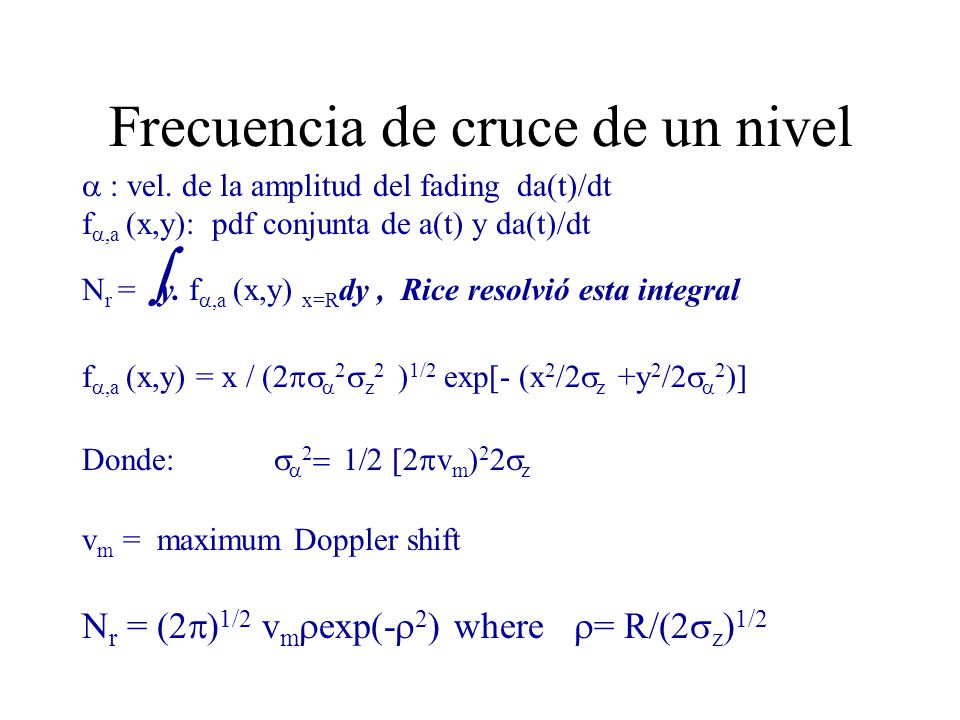 Frecuencia de cruce de un nivel