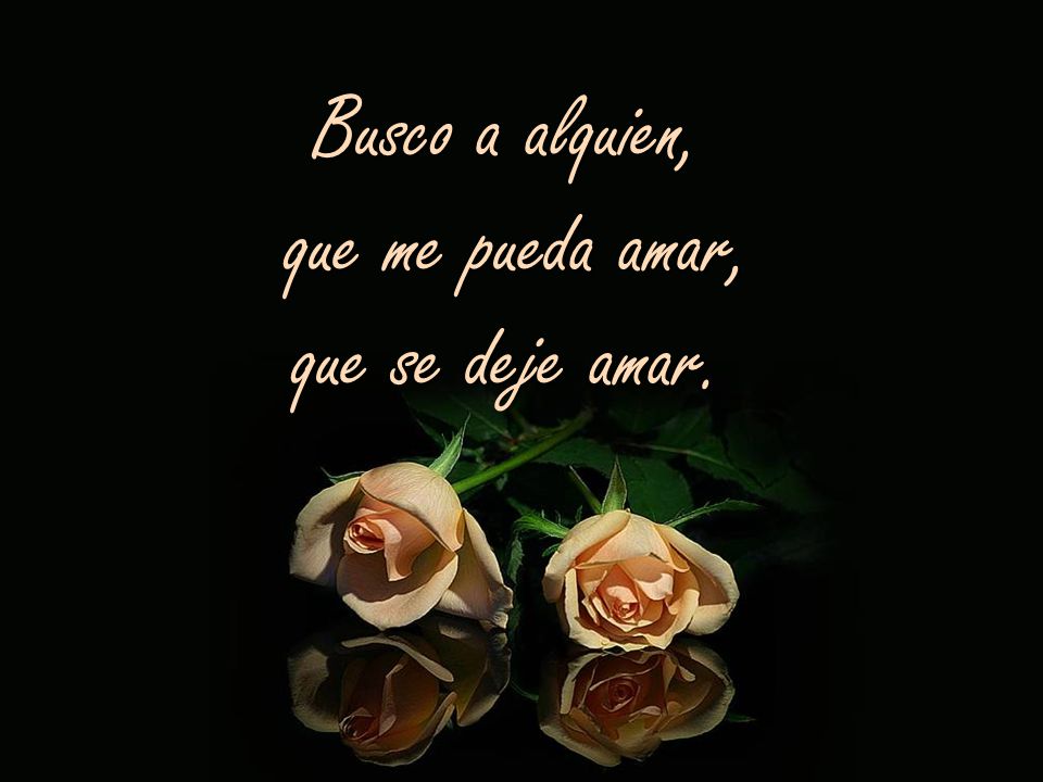 Busco a alquien, que me pueda amar, que se deje amar.