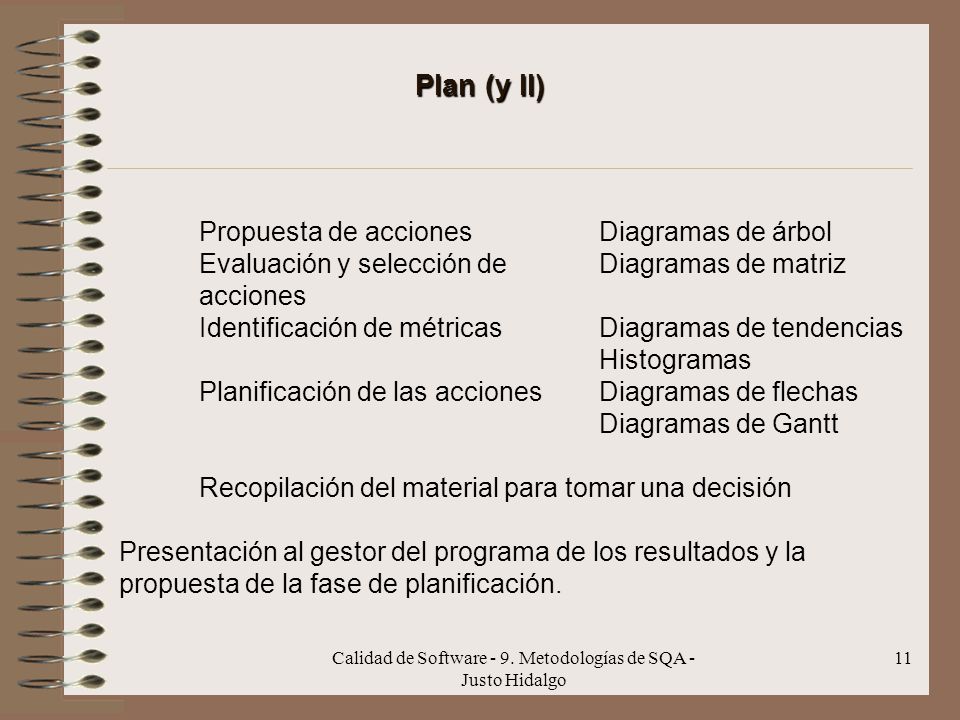 Calidad de Software - 9. Metodologías de SQA - Justo Hidalgo