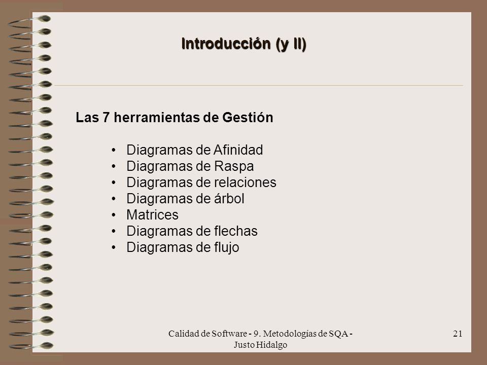 Calidad de Software - 9. Metodologías de SQA - Justo Hidalgo