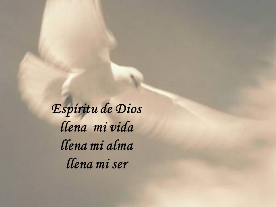 Espíritu de Dios llena mi vida llena mi alma llena mi ser