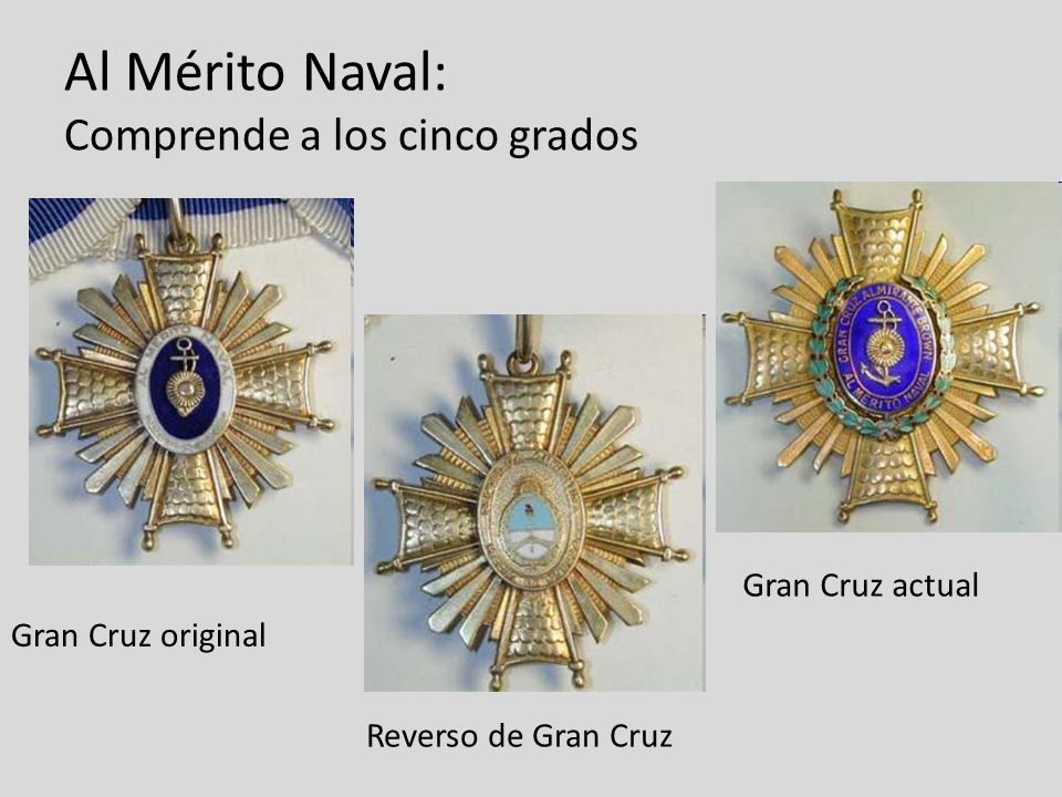 Al Mérito Naval: Comprende a los cinco grados