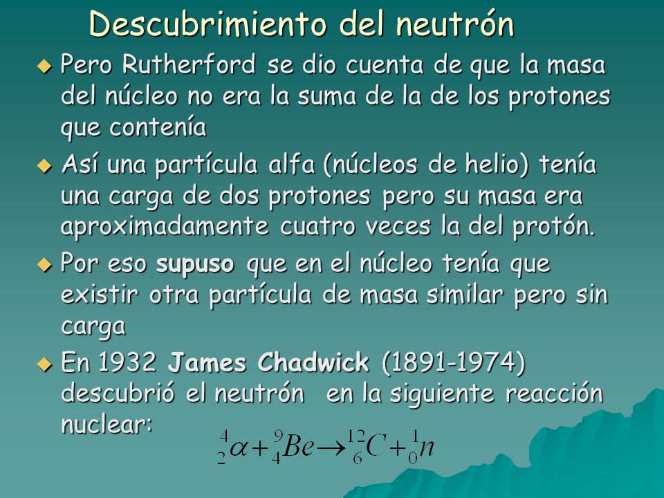 Descubrimiento del neutrón
