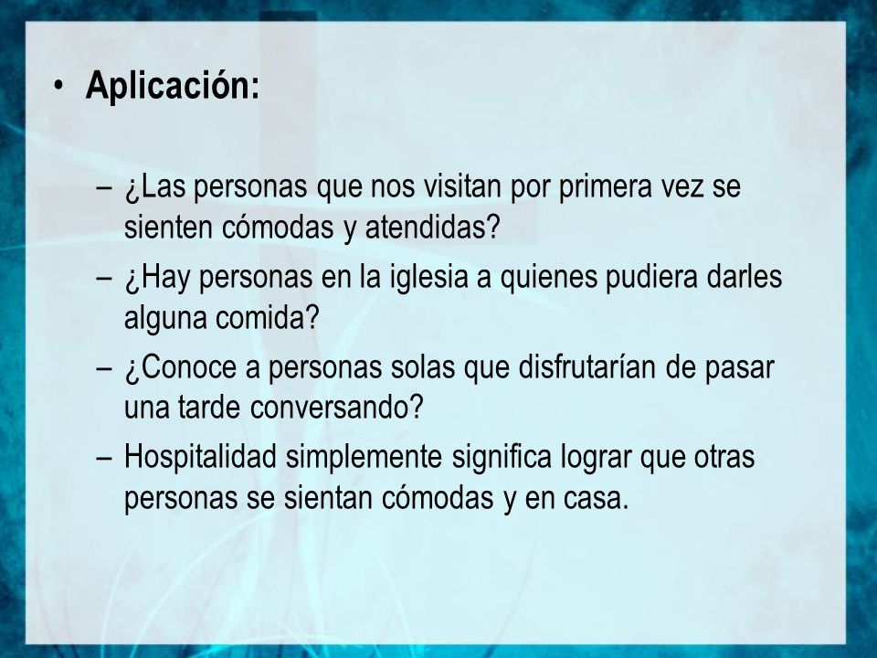 Aplicación: ¿Las personas que nos visitan por primera vez se sienten cómodas y atendidas
