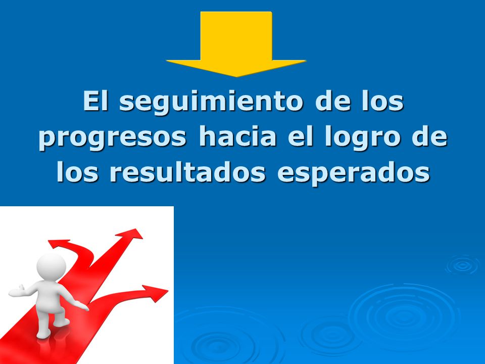 El seguimiento de los progresos hacia el logro de los resultados esperados