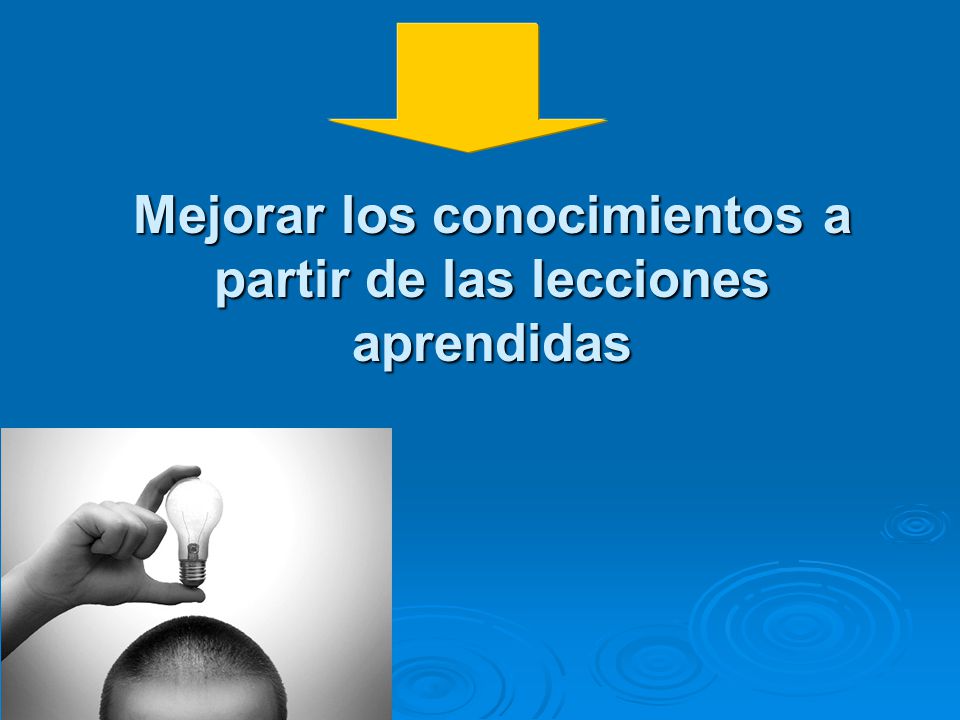 Mejorar los conocimientos a partir de las lecciones aprendidas