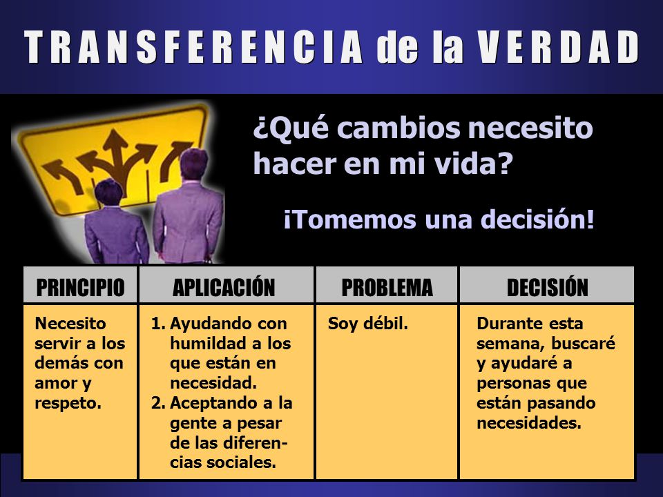 T R A N S F E R E N C I A de la V E R D A D