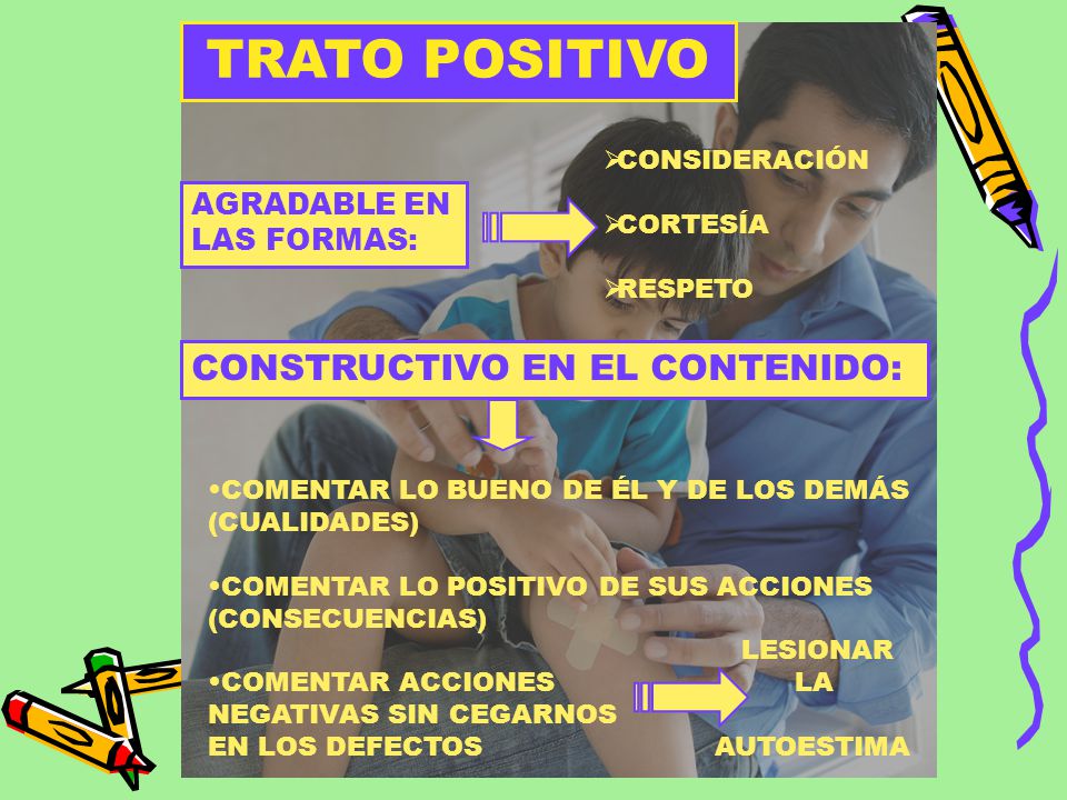 TRATO POSITIVO CONSTRUCTIVO EN EL CONTENIDO: AGRADABLE EN LAS FORMAS: