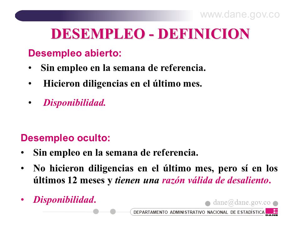 DESEMPLEO - DEFINICION