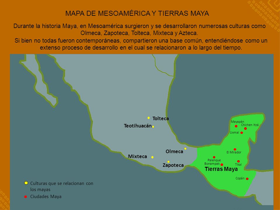 MAPA DE MESOAMÉRICA Y TIERRAS MAYA