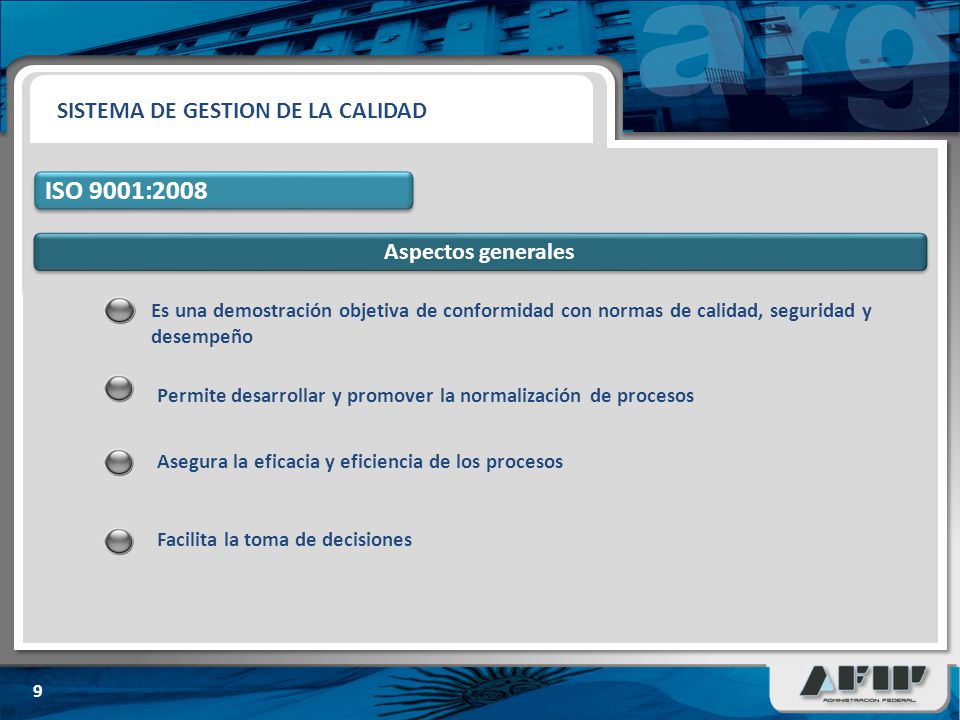 ISO 9001:2008 SISTEMA DE GESTION DE LA CALIDAD Aspectos generales