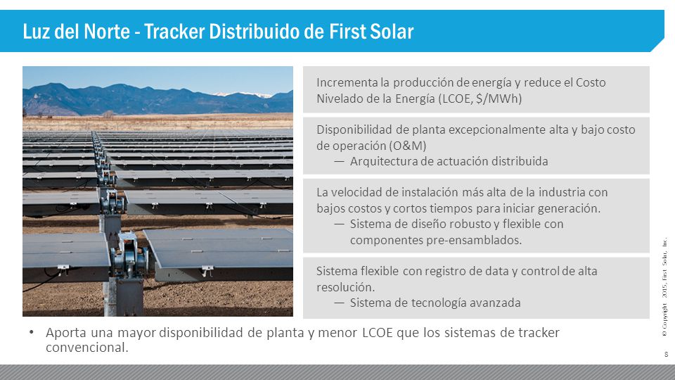 Luz del Norte - Tracker Distribuido de First Solar