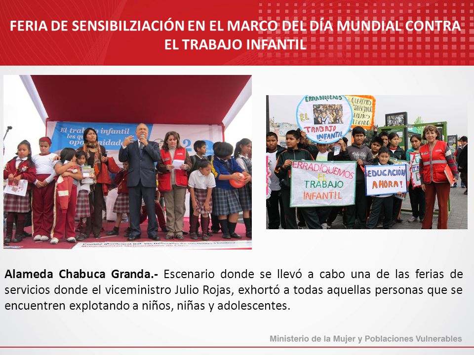 FERIA DE SENSIBILZIACIÓN EN EL MARCO DEL DÍA MUNDIAL CONTRA EL TRABAJO INFANTIL