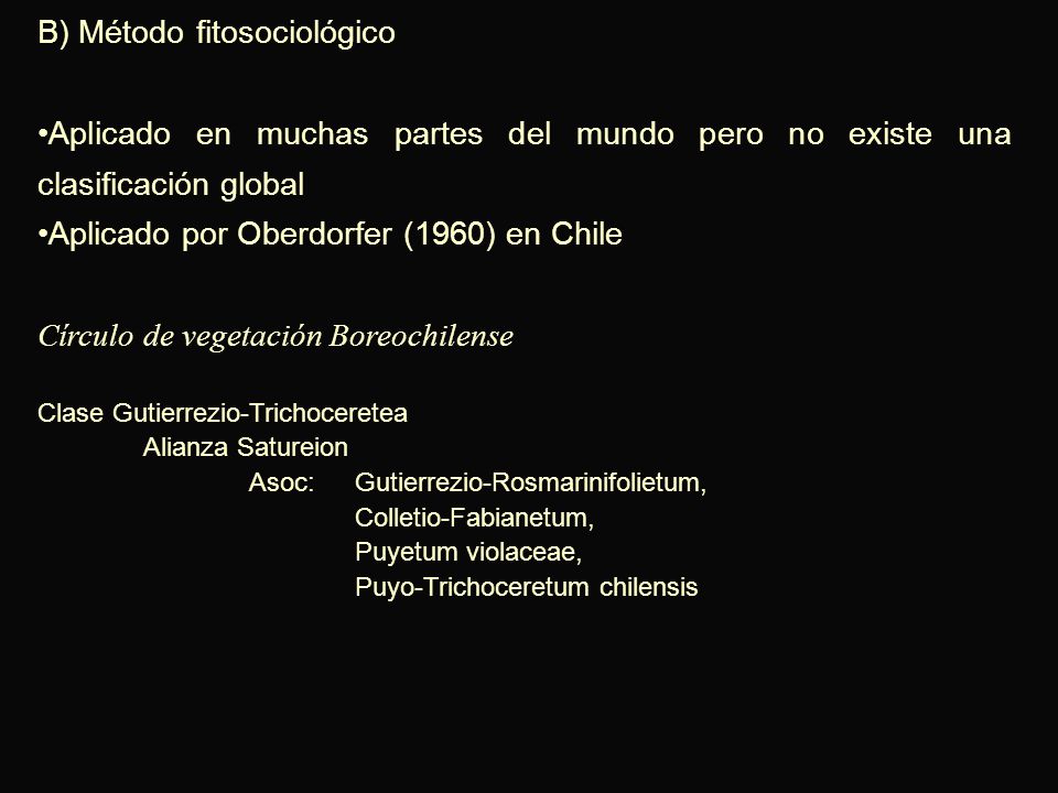 B) Método fitosociológico