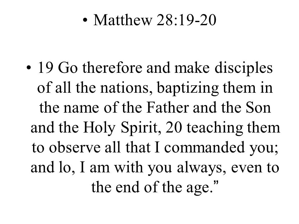 Matthew 28:19-20