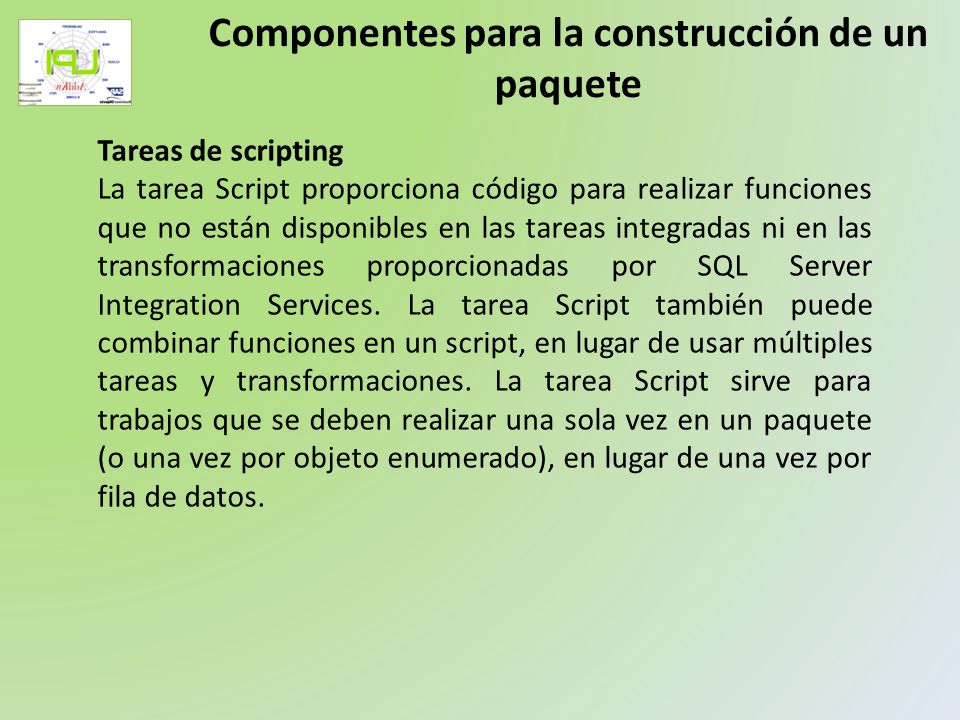 Componentes para la construcción de un paquete