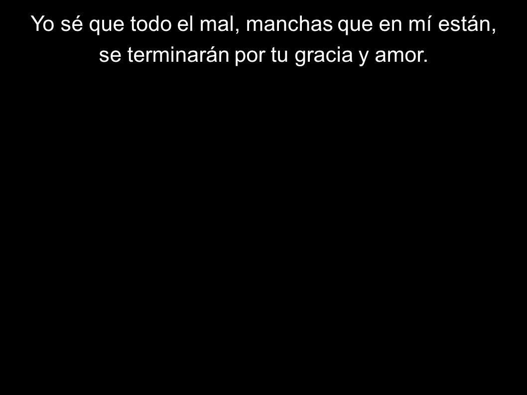 Yo sé que todo el mal, manchas que en mí están,