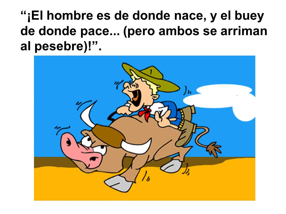 ¡El hombre es de donde nace, y el buey de donde pace