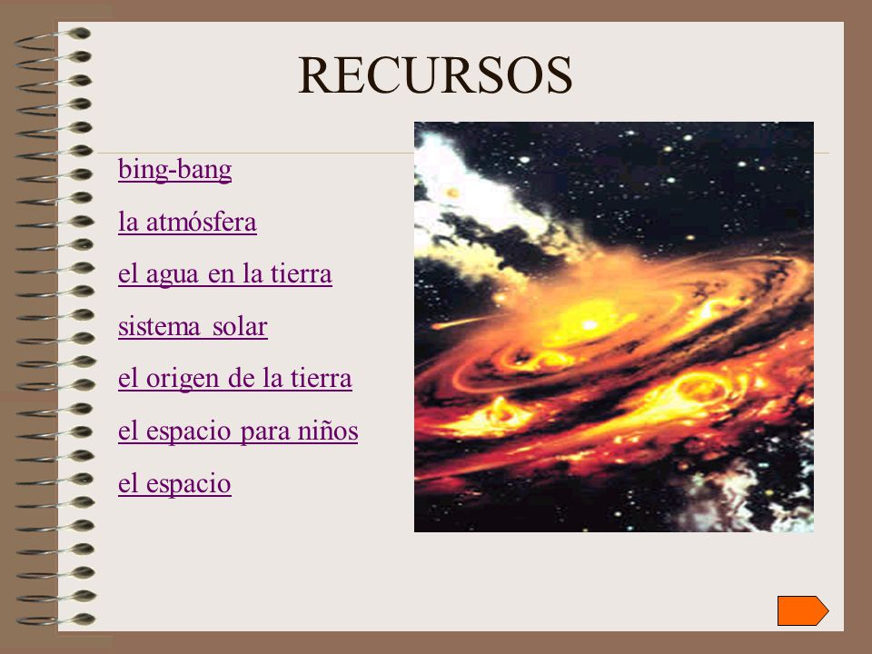 RECURSOS bing-bang la atmósfera el agua en la tierra sistema solar